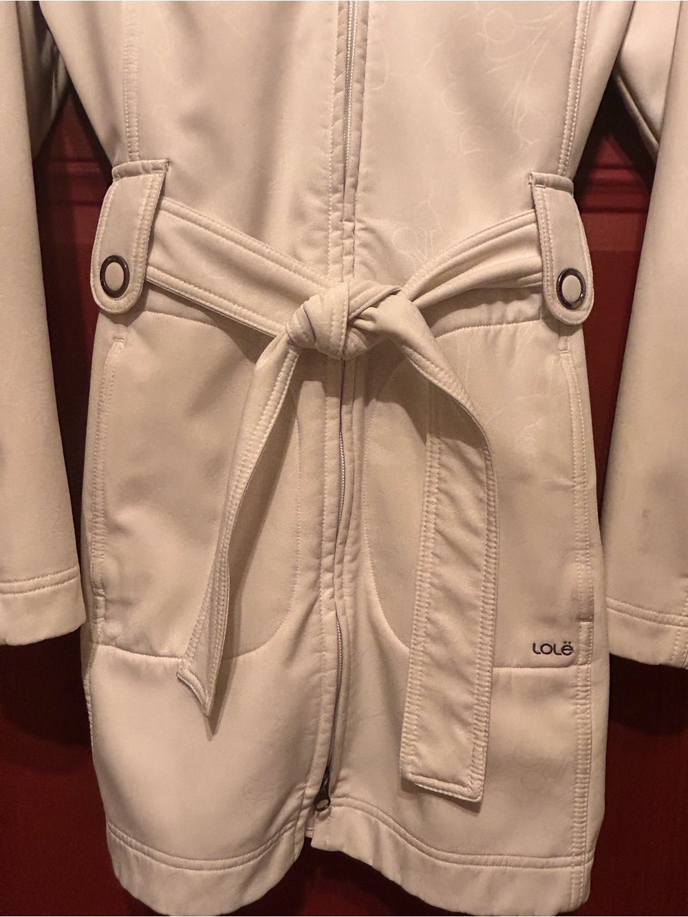 Lole Cream Hooded Belted Trench Coat - Picture 3 of 16
